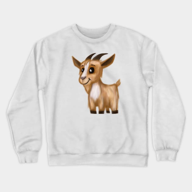 Cute Goat Drawing Crewneck Sweatshirt by Play Zoo